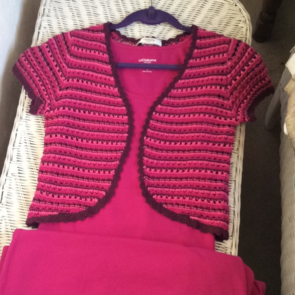 Liz Claiborne Maxi Dress and Crochet Shrug